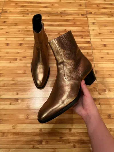 Pre-owned Hedi Slimane X Saint Laurent Paris Sz 42 Saint Laurent Paris 16fw Metallic Chelsea Boots In Multi