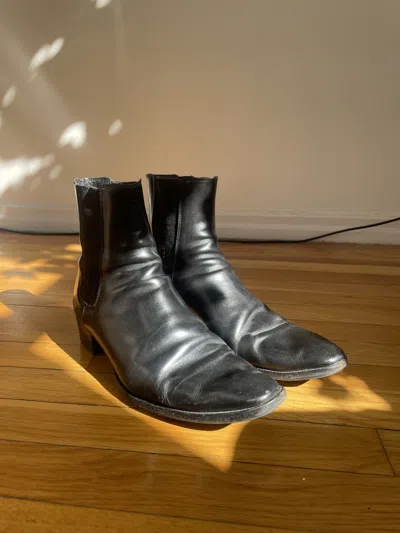 Pre-owned Hedi Slimane X Saint Laurent Paris Wyatt 40 Chelsea Boot In Black