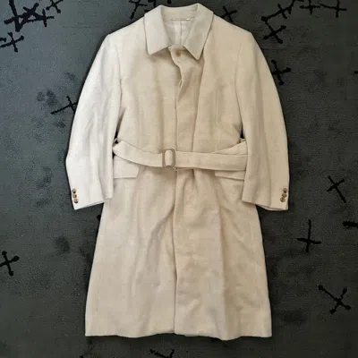Pre-owned Hedi Slimane X Ysl Rive Gauche By Hedi Slimane Yves Saint Laurent Rive Gauche Aw98 Lama Wool Coat Archive In White
