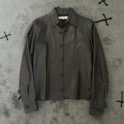Pre-owned Hedi Slimane X Ysl Rive Gauche By Hedi Slimane Yves Saint Laurent Rive Gauche Aw99 Archive Leather Shirt In Brown
