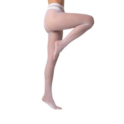 Hedoine Women's The Drama — Fishnet Tights White