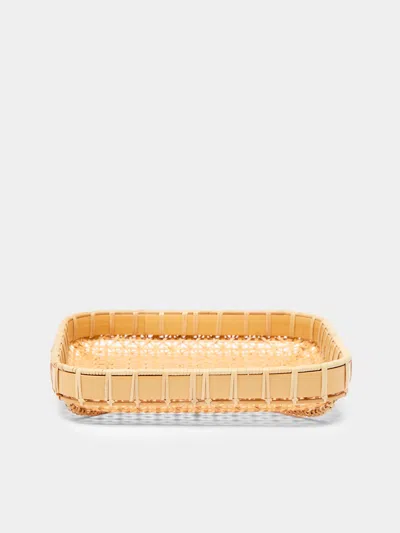 Hee Woo Handwoven Bamboo Square Tray  Abask Luxury Gift In Neutral
