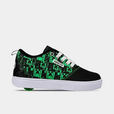 Heelys Big Kids' X Minecraft Pro 20 Prints Casual Shoes In Black/neon Green