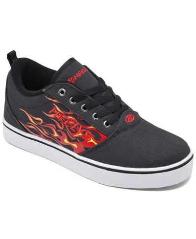 Heelys Little Kids' Pro 20 Prints Casual Skate Sneakers From Finish Line In Black,red,flame
