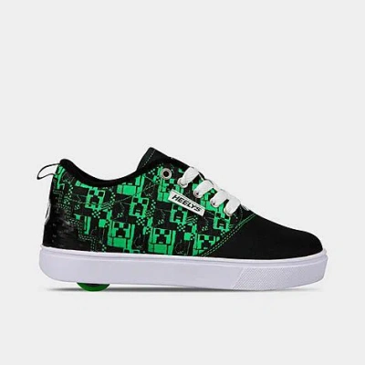 Heelys Little Kids' X Minecraft Pro 20 Prints Casual Shoes In Black/neon Green