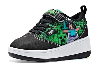 Heelys Minecraft Pop Pro 2.0 (little Kid/big Kid) Girl's Shoes Black/green: 1 Little Kid M, Faux Leather In Multi