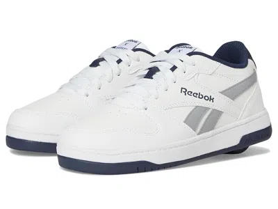 Heelys Reebok Bb4500 Low (little Kid/big Kid/adult) Kid's Shoes White/grey/navy : 5 Big Kid - 5