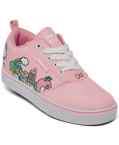 Heelys Kids' Hello Kitty Little Girls' Pro 20 Wheeled Skate Casual Sneakers From Finish Line In Pink,white