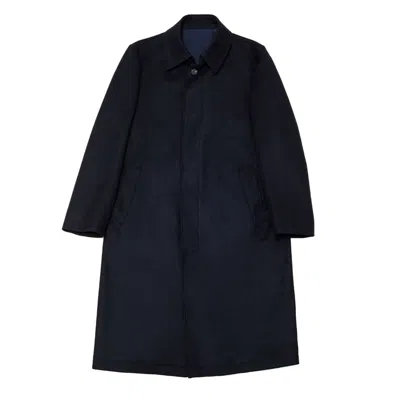 Hegarty Blue Men's Single Breasted Cashmere Overcoat