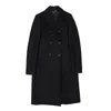Hegarty Women's Black Double Breasted Cashmere And Wool Overcoat In Black