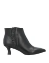 Hegon Woman Ankle Boots Black Size 7 Leather In Black