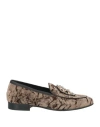 Hego's Woman Loafers Khaki Size 6 Textile Fibers In Brown