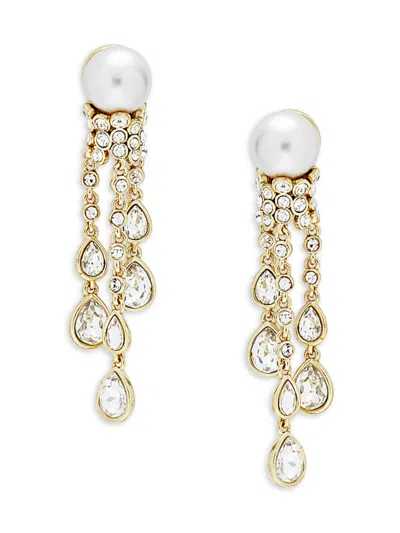 Heidi Daus Women's Faux Pearl And Crystal Dangle Earrings In Metal