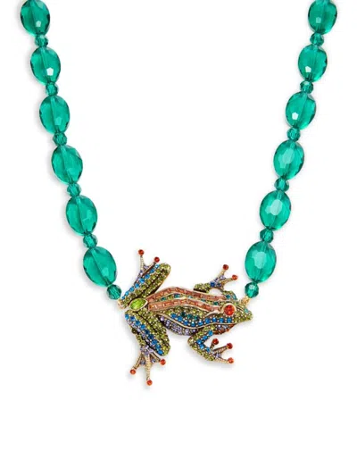 Heidi Daus Women's Ox Plated & Crystal Frog Necklace In Green