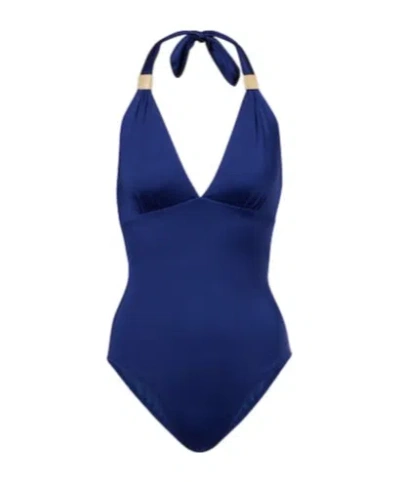 Heidi Klein Beau Soleil Halterneck Swimsuit In Blue