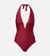 Heidi Klein Womens Cassis V-bar Swimsuit Bet-red