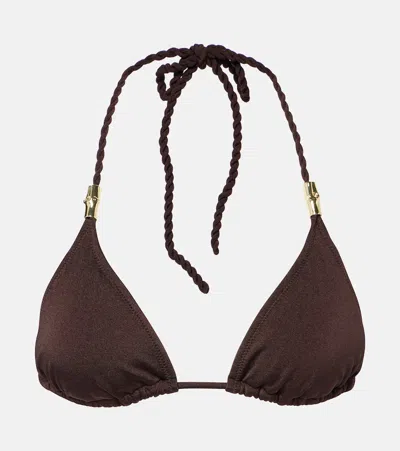 Heidi Klein Coco Palm Bikini Top In Brown