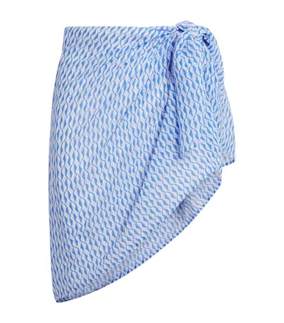 Heidi Klein Cotton-silk Tinos Mini Sarong In Blue