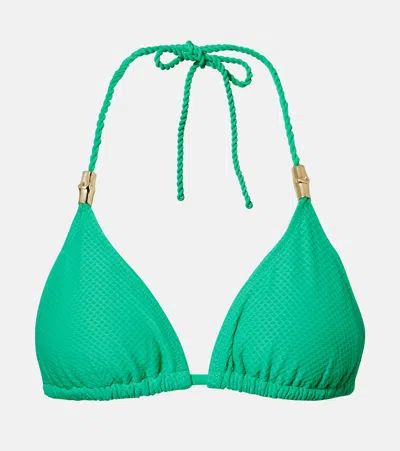 Heidi Klein Embellished Bikini Top In Green