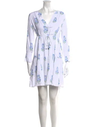 Pre-owned Heidi Klein Floral Print Mini Dress In White