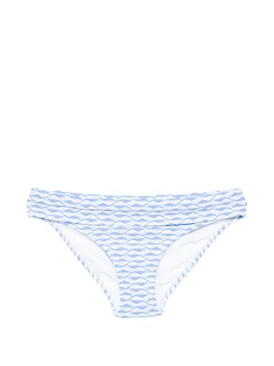 Heidi Klein Geometric-print Bikini Bottoms In Blue