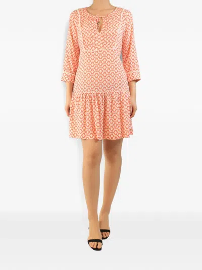 Pre-owned Heidi Klein Geometric-print Mini Dress In Orange