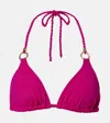 Heidi Klein Ithaca Embellished Bikini Top In Pink