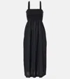 Heidi Klein La Bocana Shirred Linen Midi Dress In Black