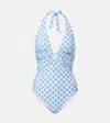 Heidi Klein La Croissette Printed Swimsuit In Blue