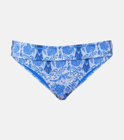 Heidi Klein Lake Como Printed Bikini Bottom In Blue