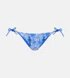 Heidi Klein Womens Prt-prt Lake Como Mid-rise Recycled Polyamide-blend Bikini Bottoms In Blue