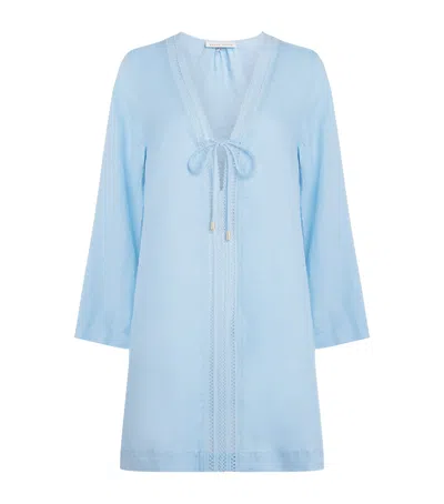Heidi Klein Linen Ponza Mini Kaftan In Blue