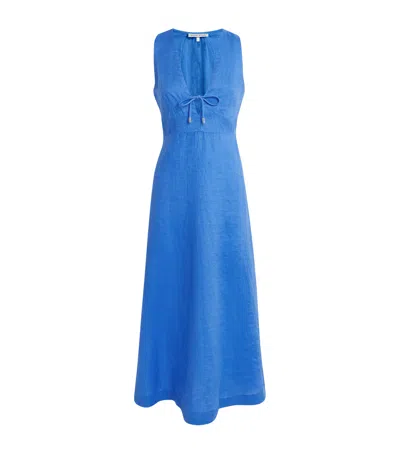 Heidi Klein Linen Skyros Midi Dress In Blue