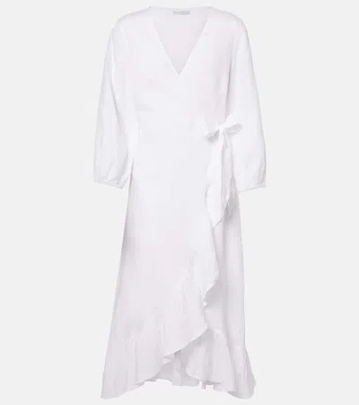 Heidi Klein Linen Wrap Dress In White