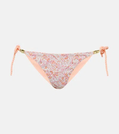 Heidi Klein Muskmelon Bay Triangle Bikini Bottoms In Prt