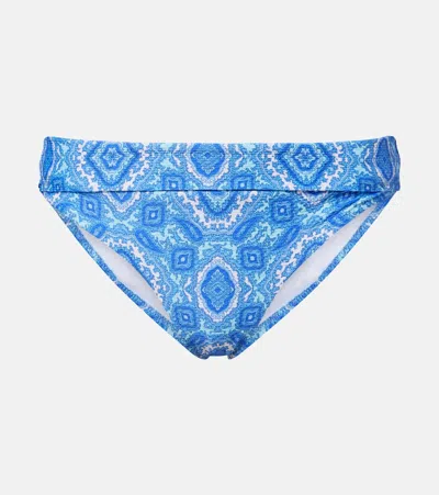 Heidi Klein Mykonos Printed Bikini Bottoms In Blue