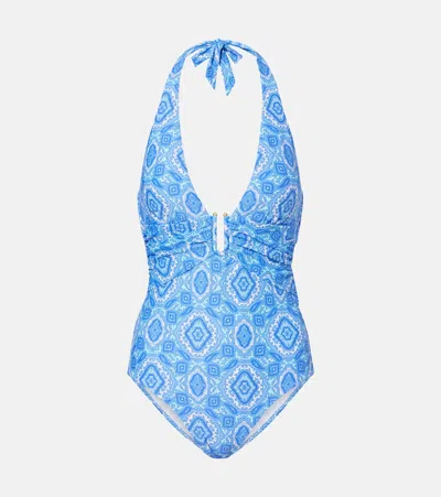 Heidi Klein Mykonos Printed Swimsuit In Blue
