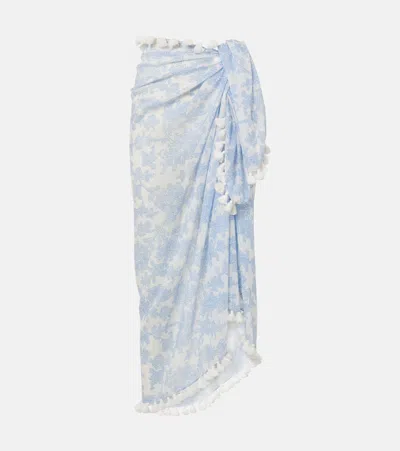 Heidi Klein Paisley Cotton And Silk Beach Cover-up In Blue