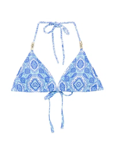 Heidi Klein Paisley-print Halterneck Bikini Top In Blue