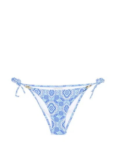 Heidi Klein Paisley-print Side-tie Bikini Bottoms In Blue