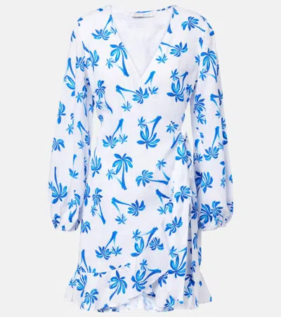 Heidi Klein Palm Beach Printed Linen Wrap Dress