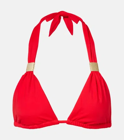 Heidi Klein Petalia Bikini Top In Red