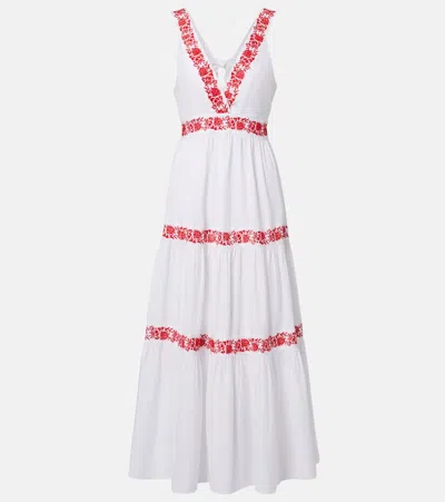 Heidi Klein Petalia Embroidered Cotton Maxi Dress In White