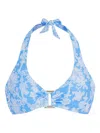 Heidi Klein 플라야 파라이소 홀터 넥 비키니 탑 In Blue