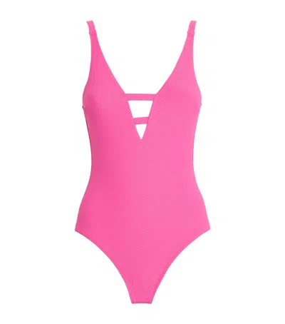 Heidi Klein Plunge Cut-out Swimsuit In Pink
