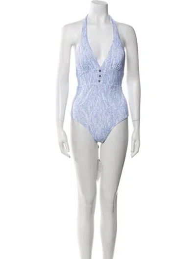 Pre-owned Heidi Klein Printed One-piece In Blue