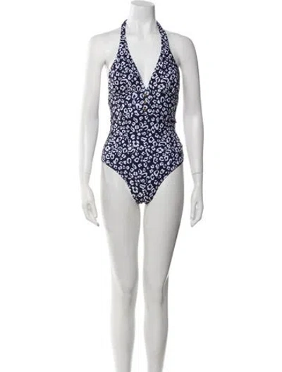 Pre-owned Heidi Klein Printed One-piece In Blue