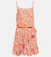 Heidi Klein Printed Ruffled Minidress In Coral Gardens