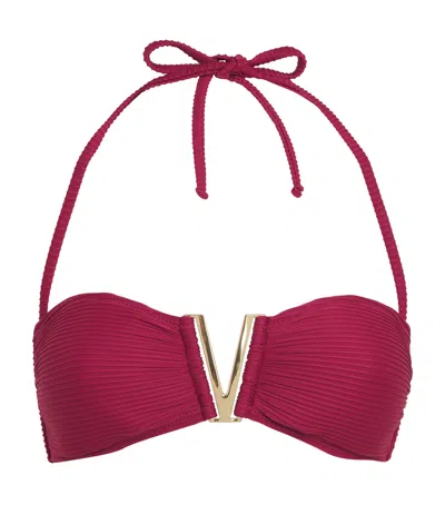 Heidi Klein Ribbed Cassis Bikini Top