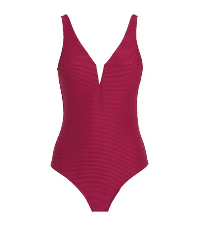 Heidi Klein Ribbed Cassis Swimsuit